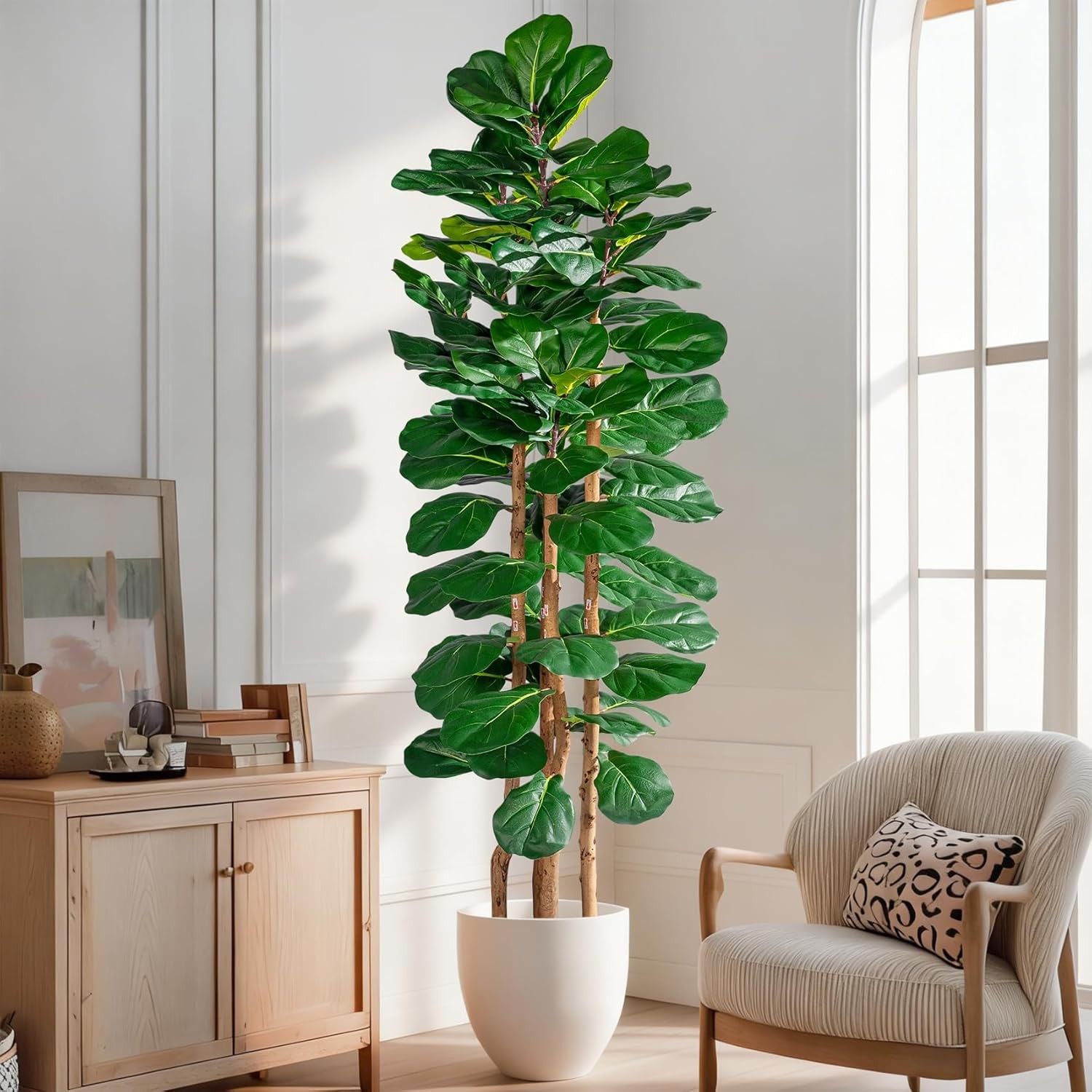 Faux Ficus Tree 6FT Indoor Realistic Leaves