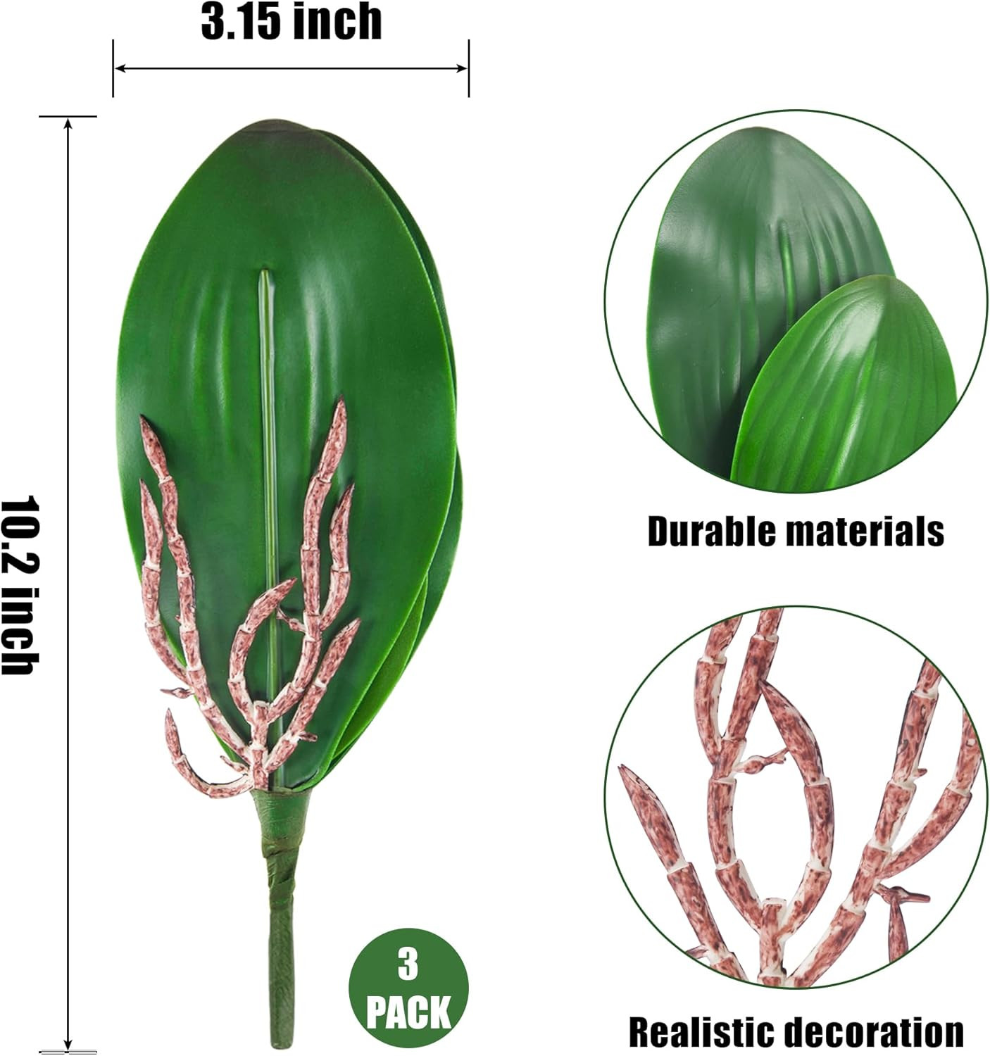 Miracliy Phalaenopsis Orchid Leaves Fake Leaves Real Latex Touch Plants Arrangem