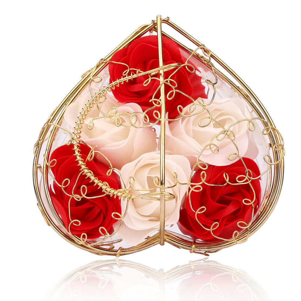 Heart Scented Petal Rose Soap Flower Wedding Decoration Gift Box Valentines Day