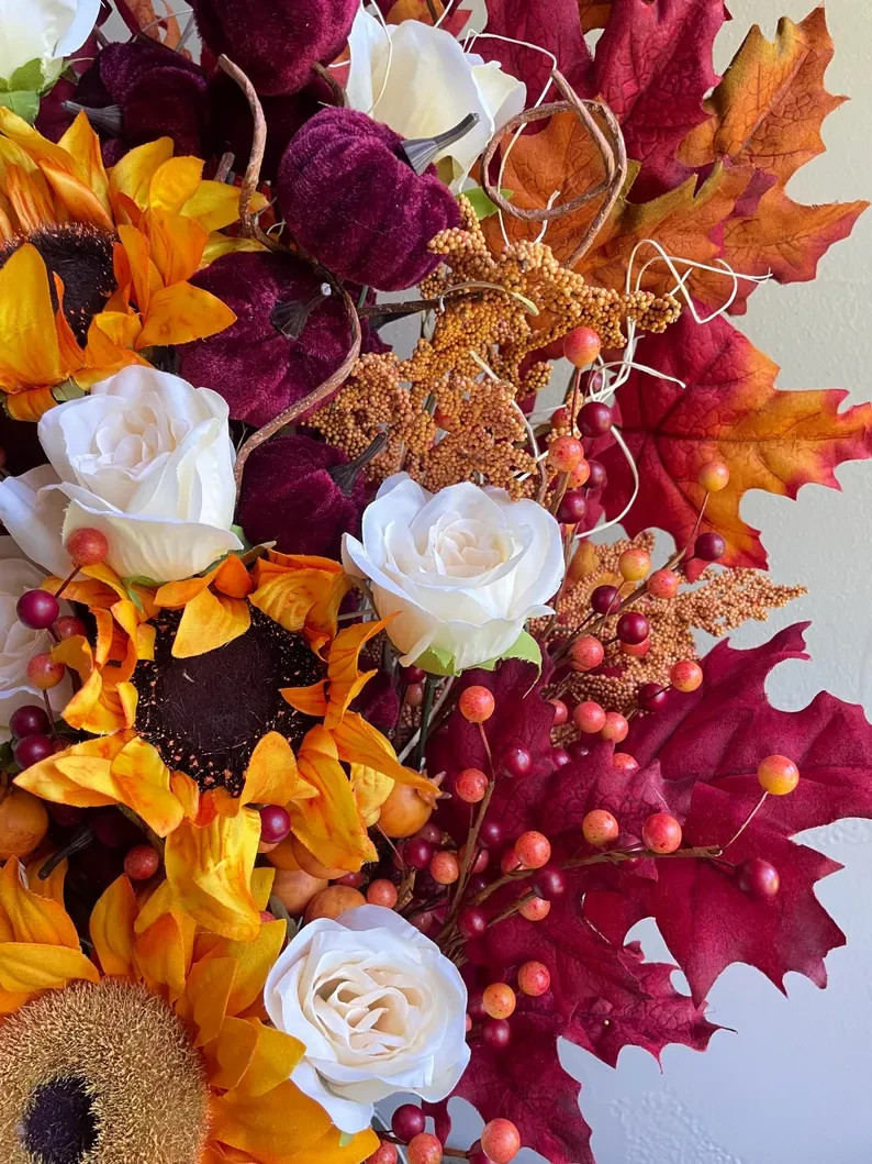 Sunflower Floral Arrangement: Fancy Fall Home Decor, Thanksgiving Centerpiece