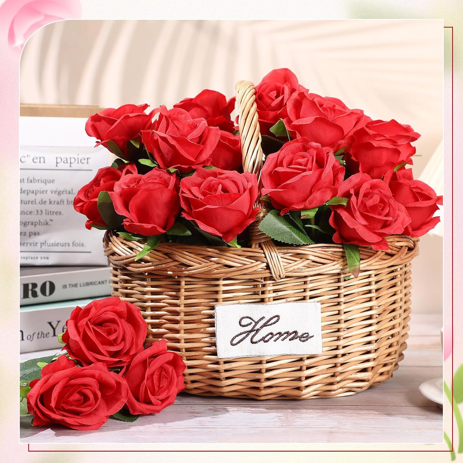 200 Pcs Artificial Roses Realistic Flowers Bulk Real Looking Fake Silk Rose Bouq