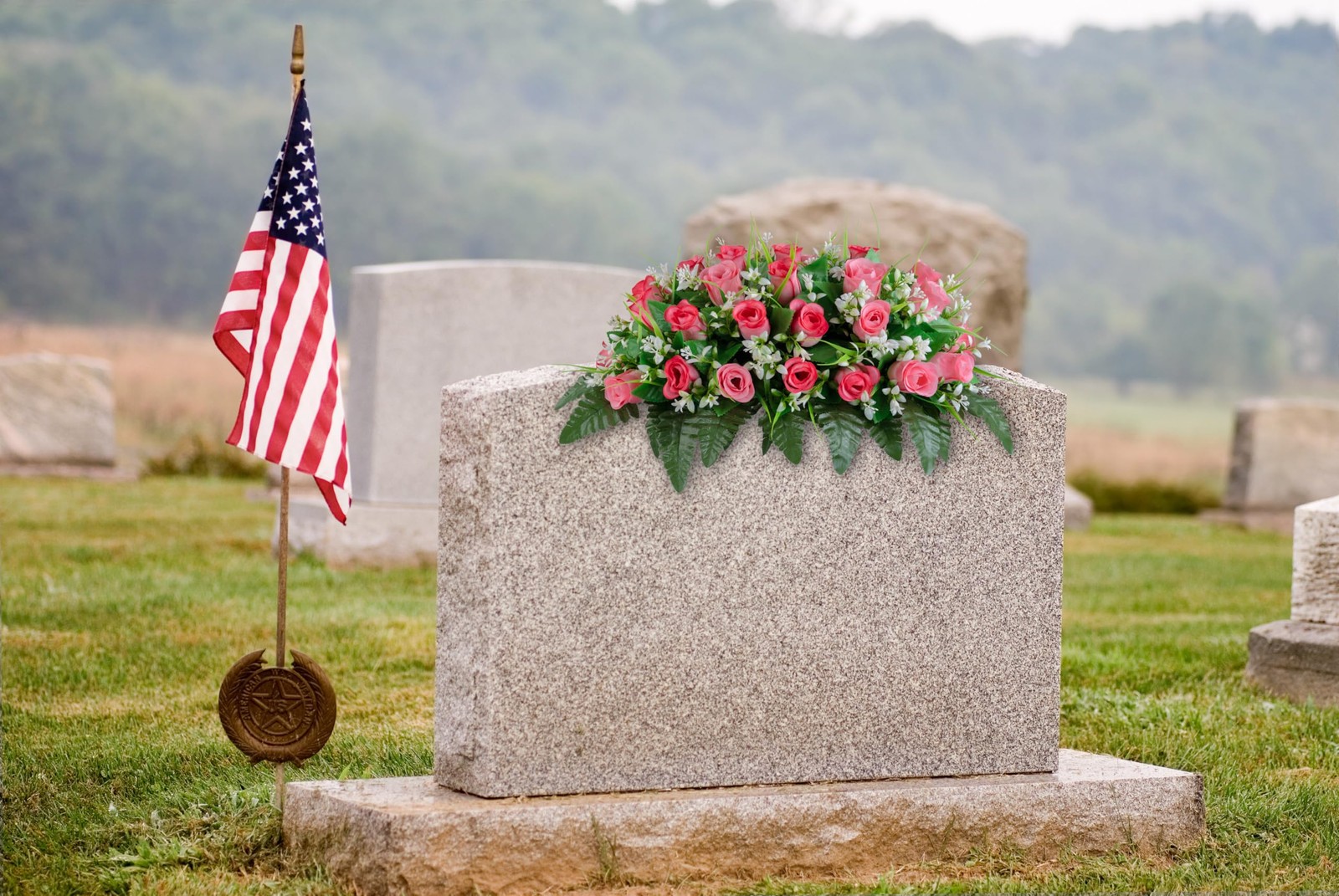 Artificial Cemetery Flowers Saddle, Pink Roses, Outdoor Grave Decorations wit…