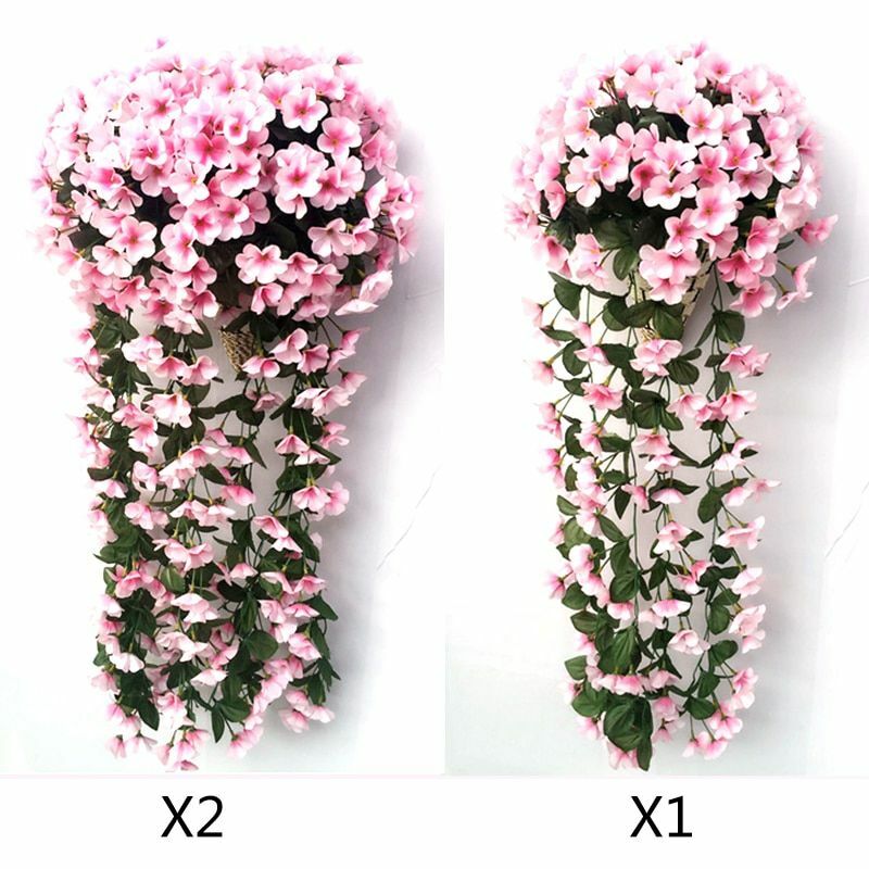 70cm Artificial Flower Lobelia Violet Hanging Wedding Garland Decor Silk