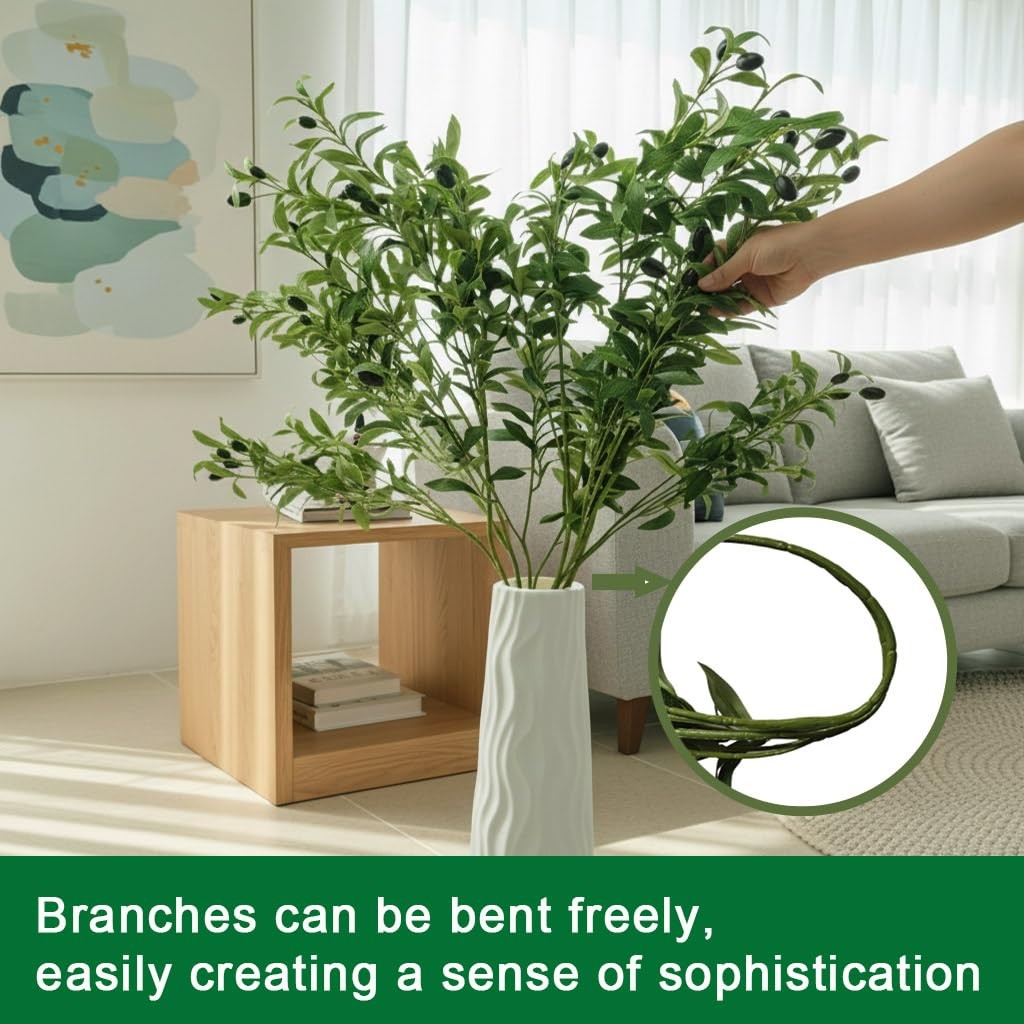 4PCS 39 Inches Olive Tree Branches for Vase Artificial Greenery Stems Realist…