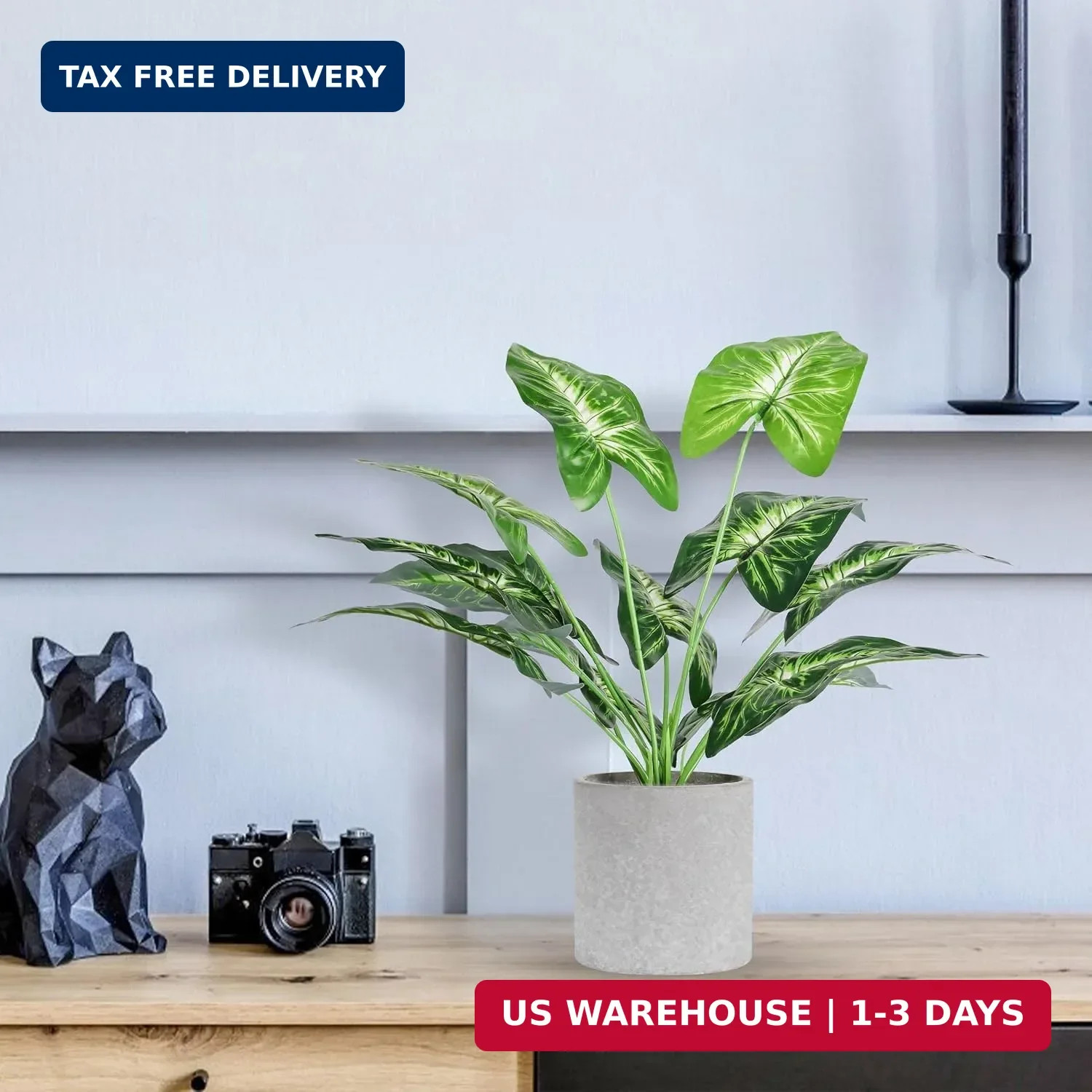Der Rose 2 Pack 16″ Indoor Fake Plants Sage Green for Office Desk Decor | Tropic