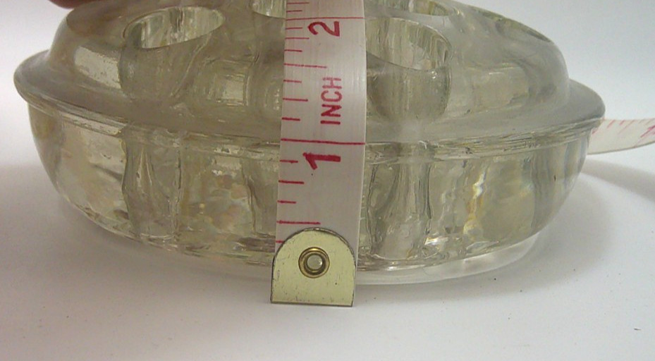 Flower Frogs Clear Glass Floral Organization Pieces Set of 2 Vintage