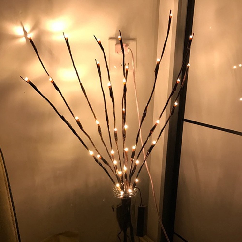 3 Pack Warm White Lighted Branches 60 LED Twig Lights Lighted Plants Artificial