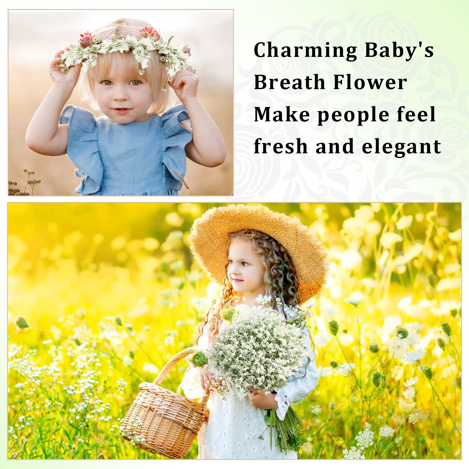 100 Pieces Artificial Flowers Plastic Baby Breath, White Faux Gypsophila Decor