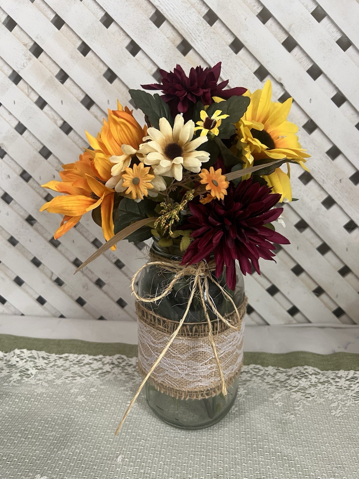 Mason Jar Type Flower Arrangement