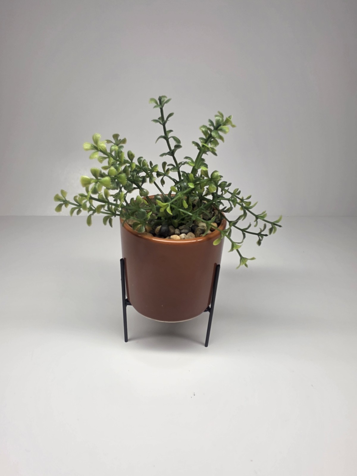 Artificial Potted Succulent Plant with Ceramic Planter And Metal Legs