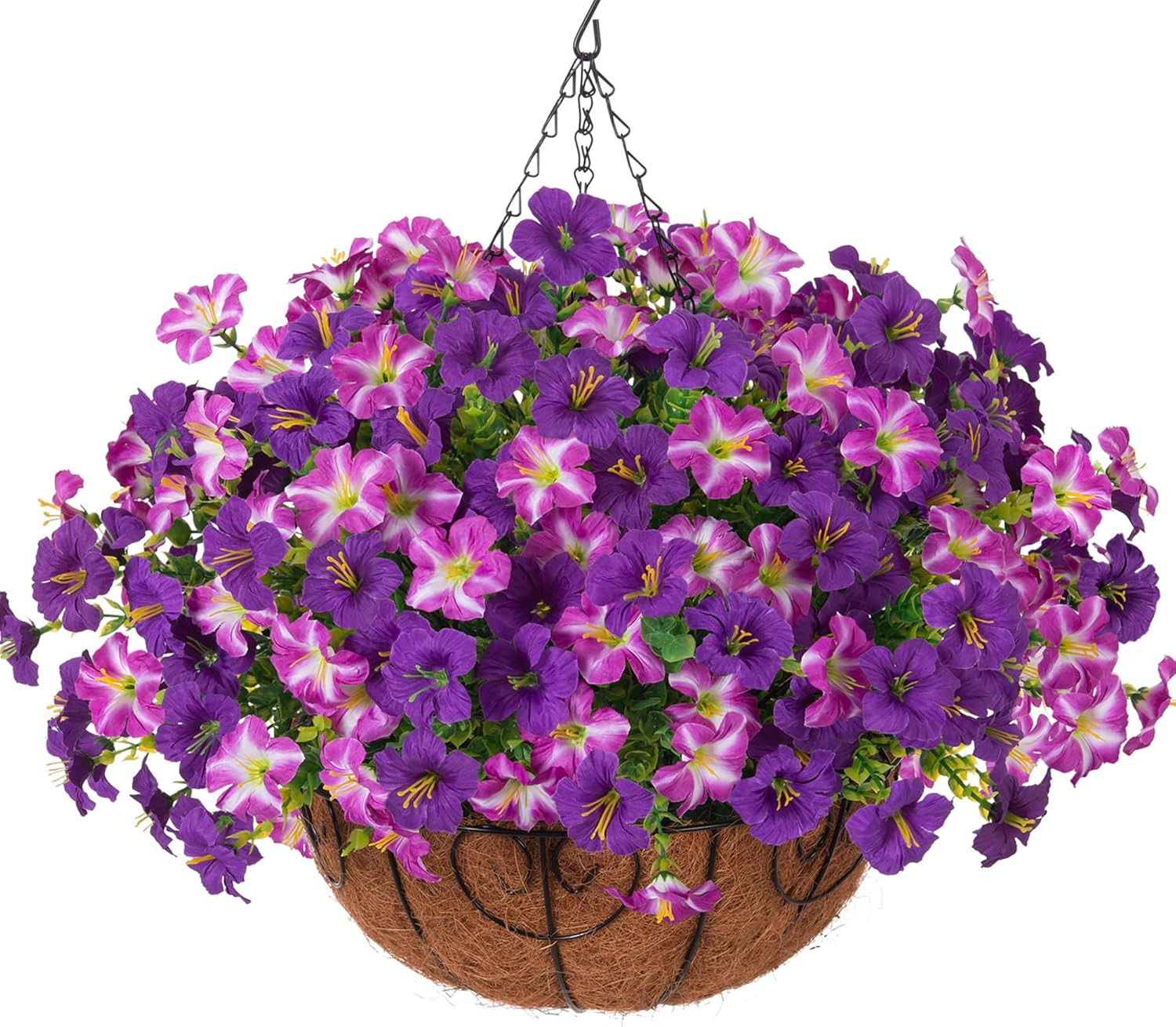 Artificial Hanging Flowers for Outdoors Baskets Spring Fake Plants Outdoor Decor