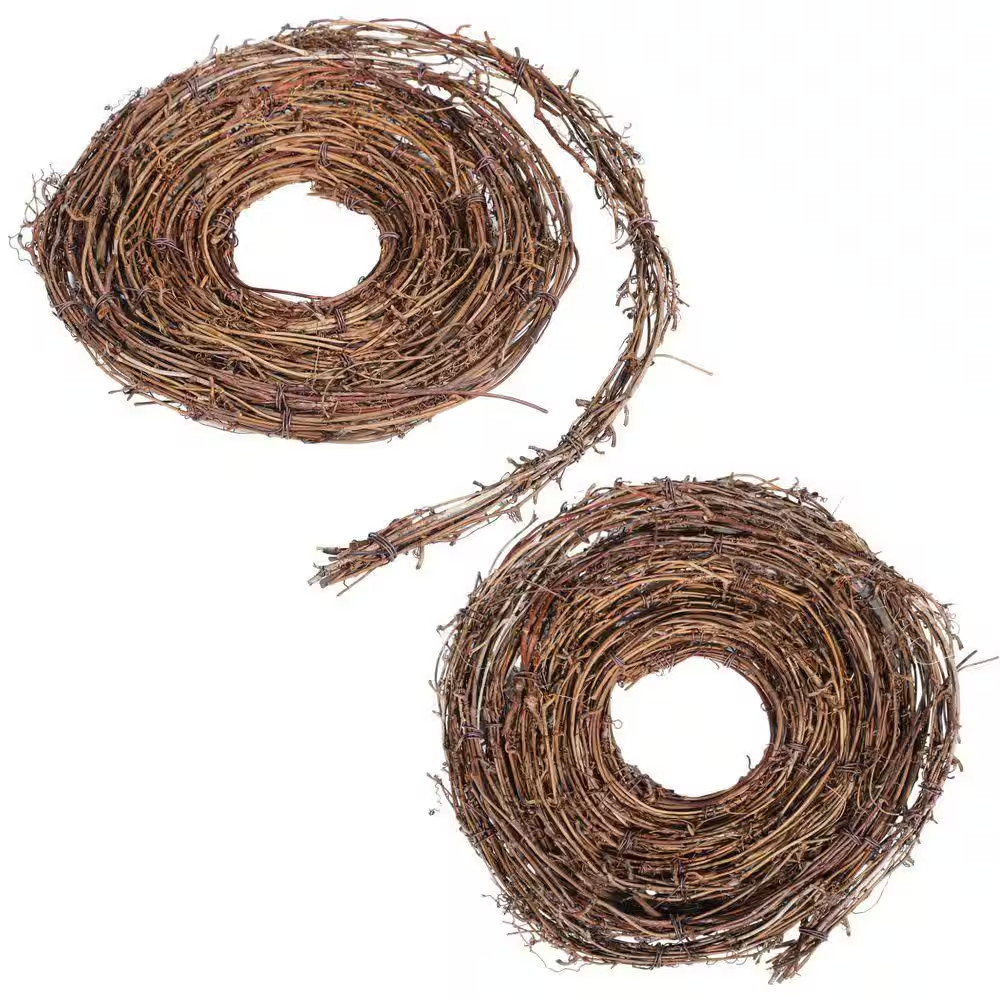 9.84 In. 2 Piece Natural Grapevine Twig Vines Flexible DIY Craft Vine Garland fo