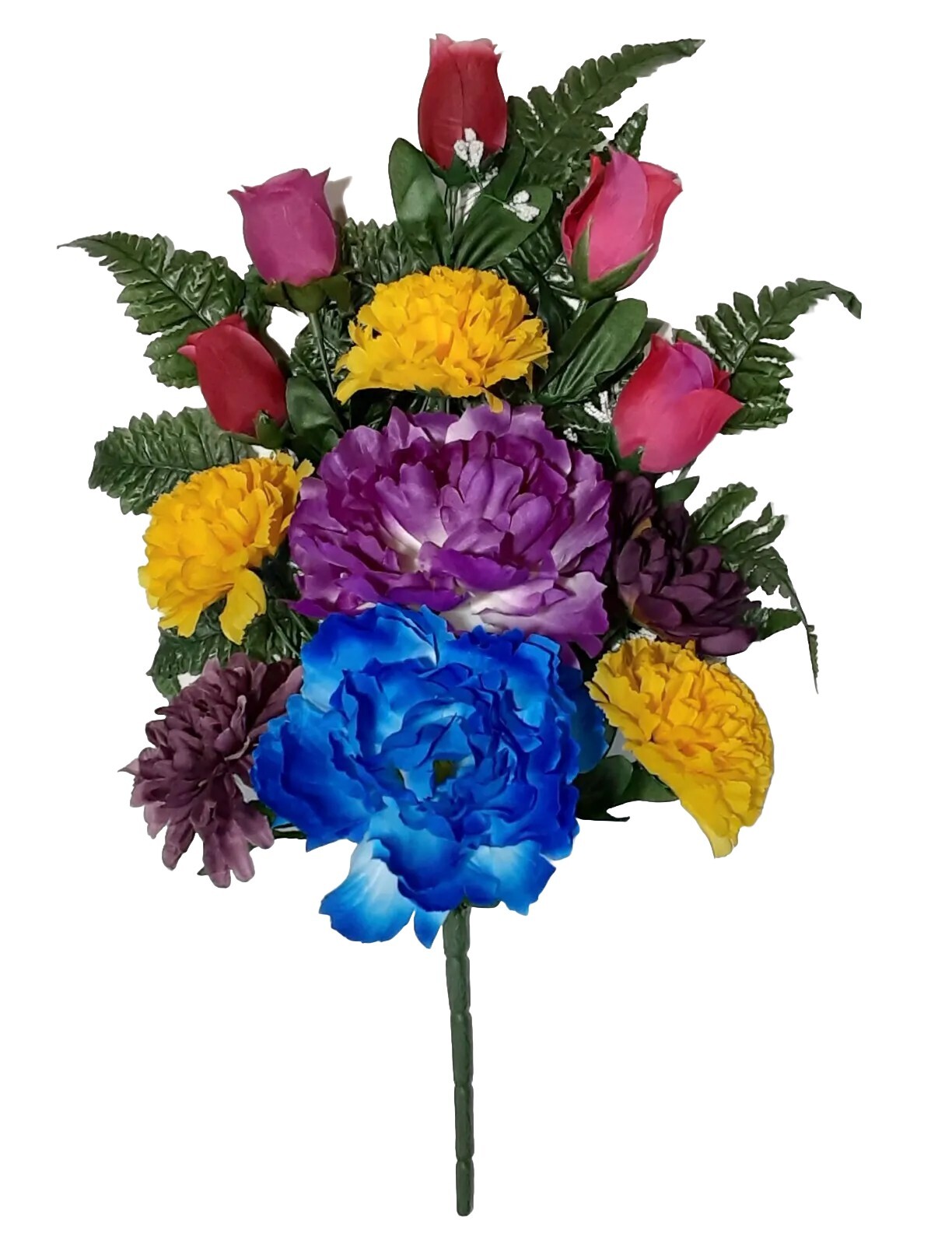 Multicolored Peony Carnation19″ Silk Flower Bush Home Decor In/Outdoor US BP2179