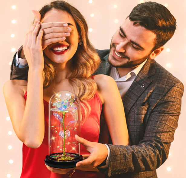 ON SALE!! Rose LED Light Glass Gifts for Wife Women Her Girlfriend Birthday Gift