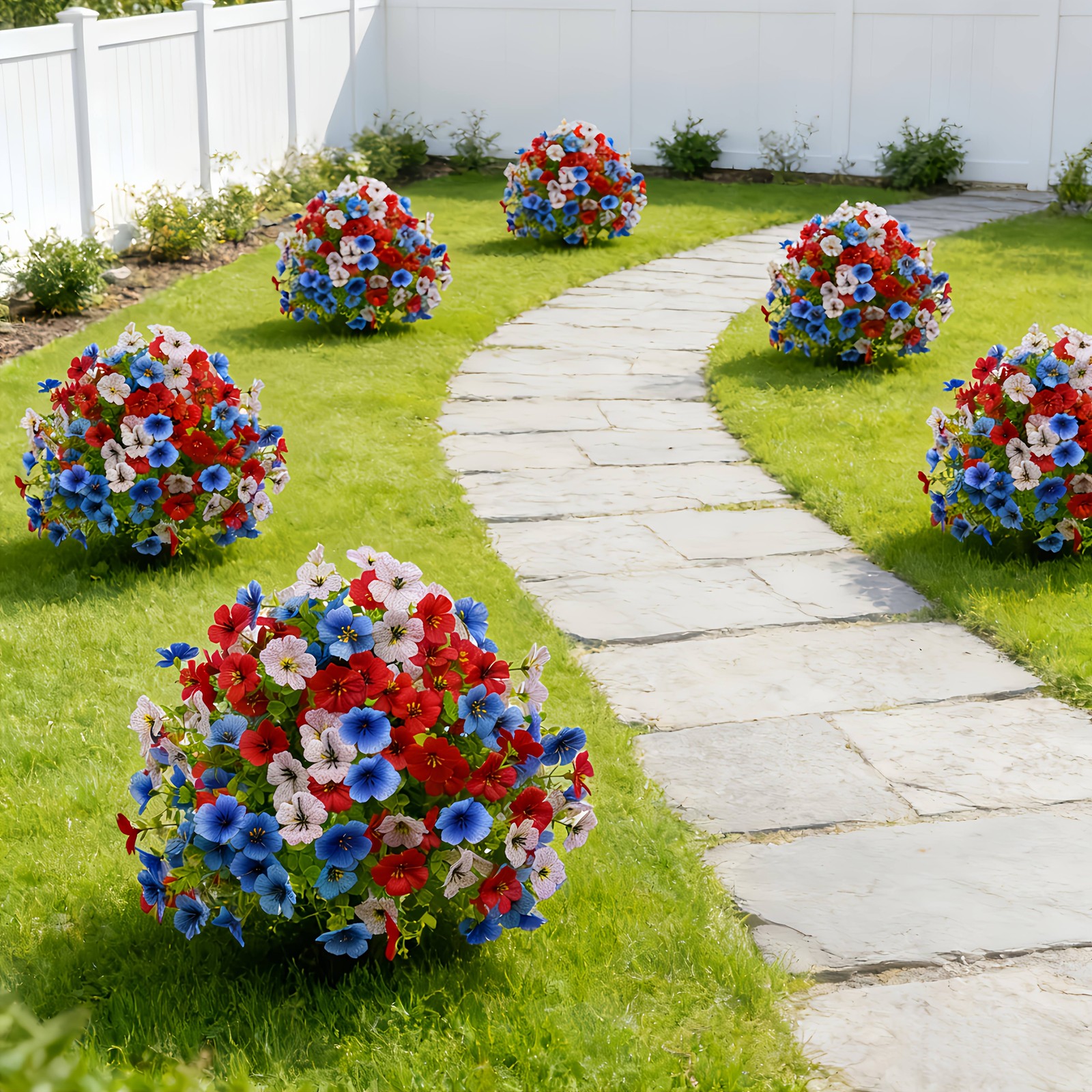 2pcs Independence Day Patriotic Artificial Flowers Outdoor Cemetery Yard Decor