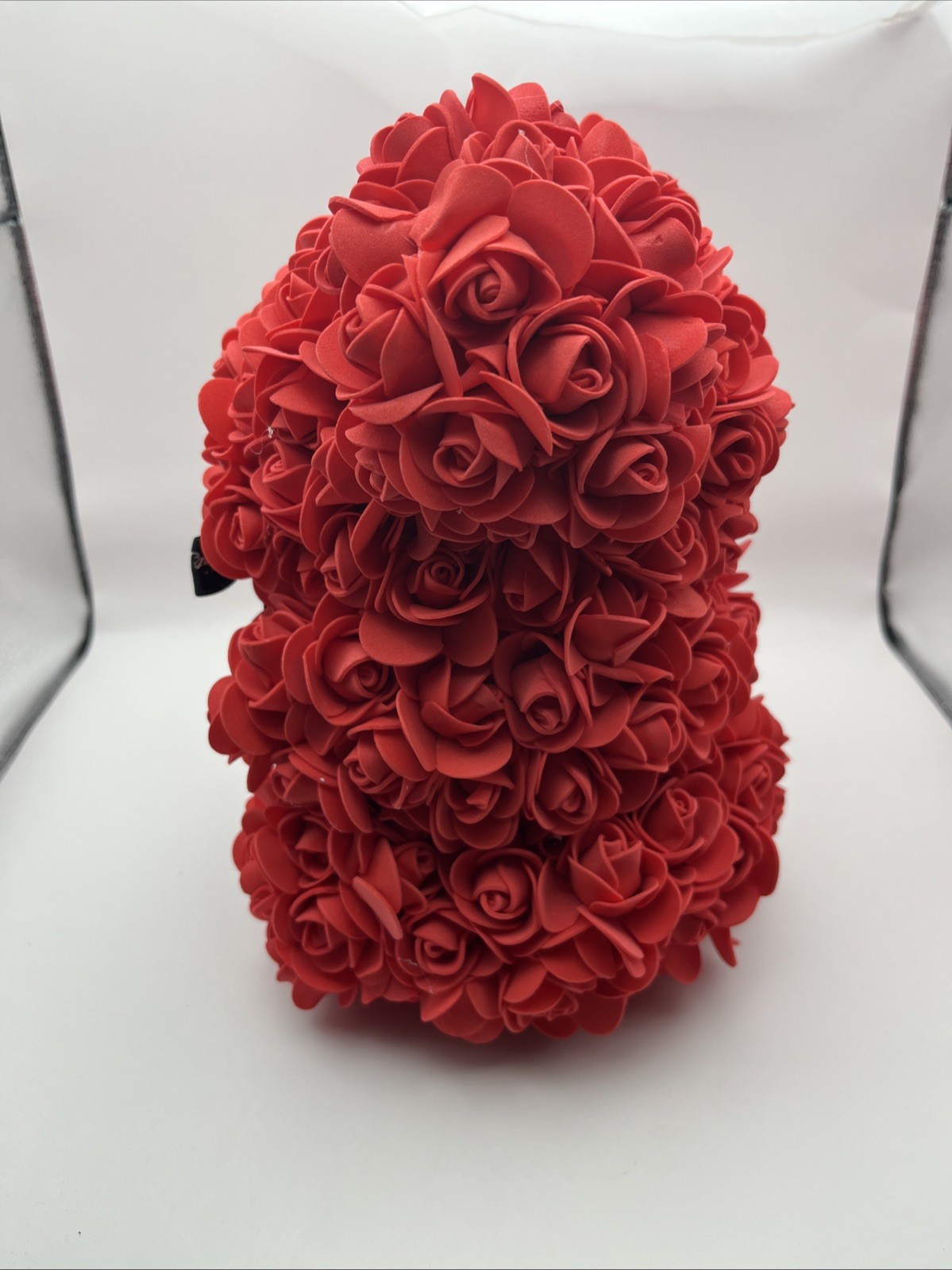 Rose Teddy Bear Flower Gift, Red Artificial Roses, Romantic Anniversary Decor