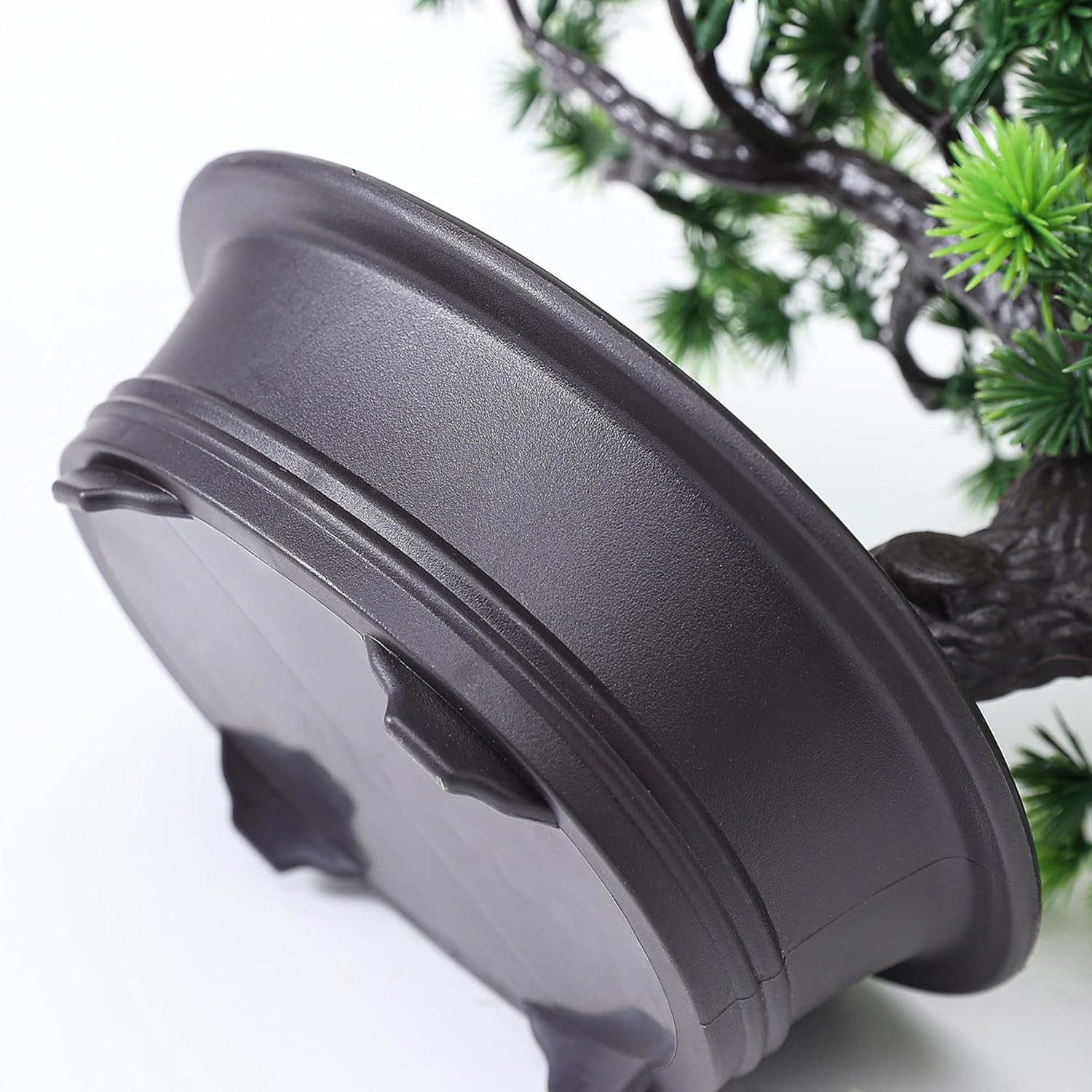 Small Fake Plants Desk Decor Artificial Bonsai with Pot, 9.5″ Tall, Green