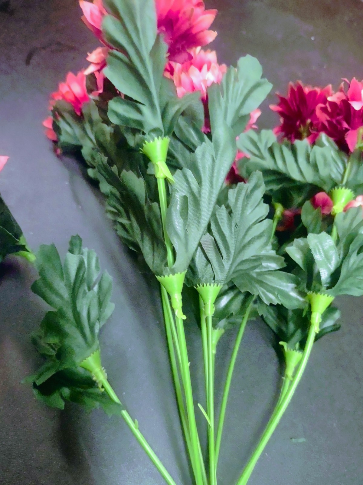 15″ Vintage Silk Strawflower Flower Bush with 10 Stems, Fall Salmon/Peachy Coral