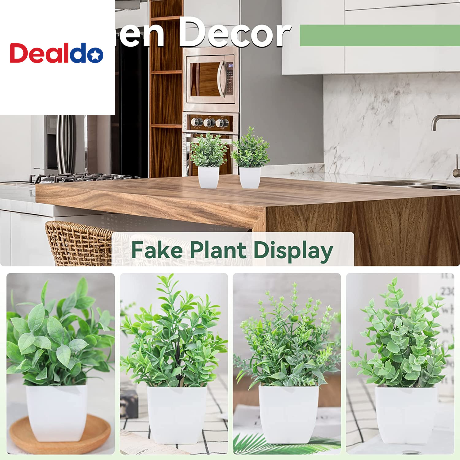 4 Pack Fake Plants Mini Artificial Greenery Potted Plants for Home Decor Indoor