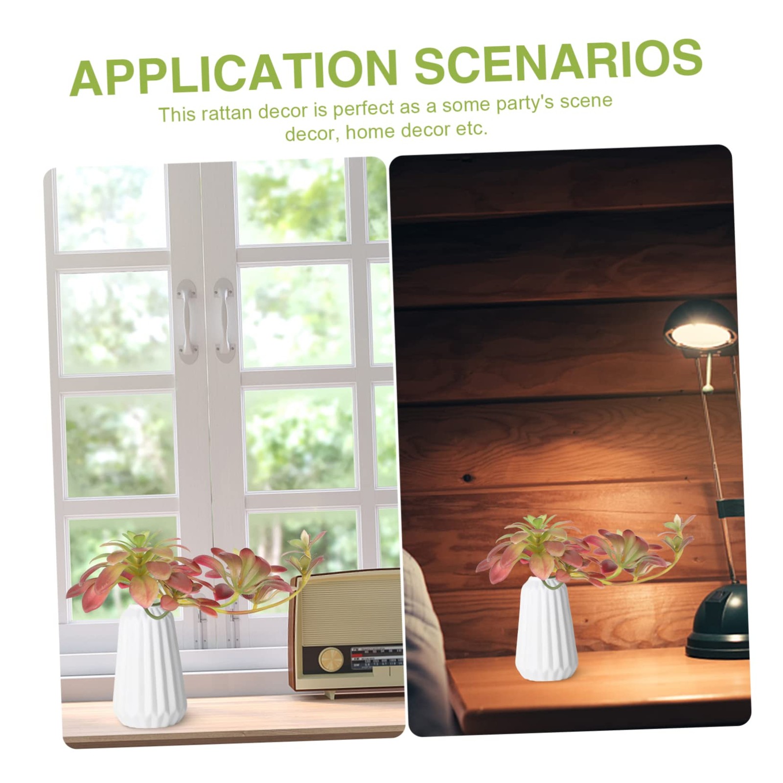 Simulated Plant Rattan Decor Hanging Artificial Succulents Indoor Home Office…
