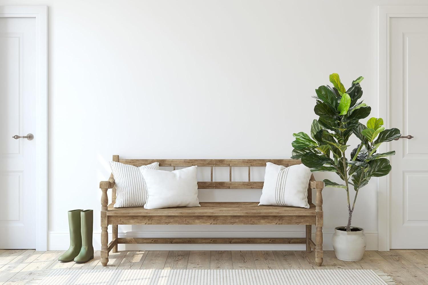 Lifelike 49″ Fiddle Leaf Artificial Plant – Perfect Indoor Décor