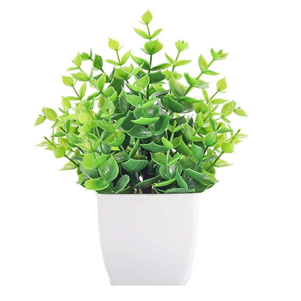 Compact Fake Lavender Eucalyptus Arrangement for Modern Home Office Desk Setup