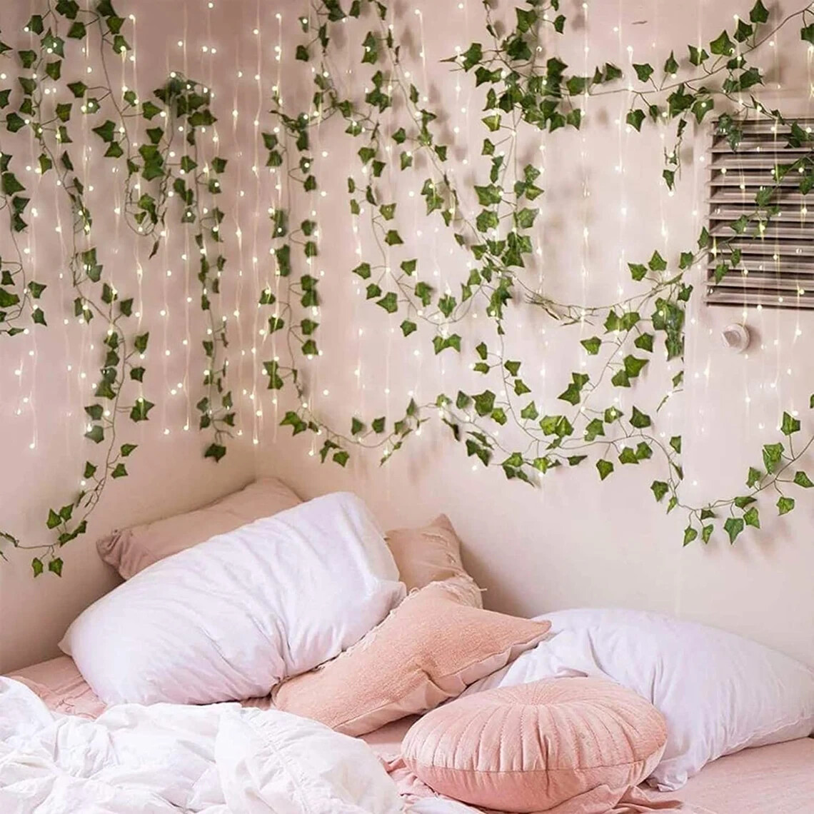 12 Strands 84 Feet Artificial Ivy Vines Leaves, Silk Garland Fake room wedding