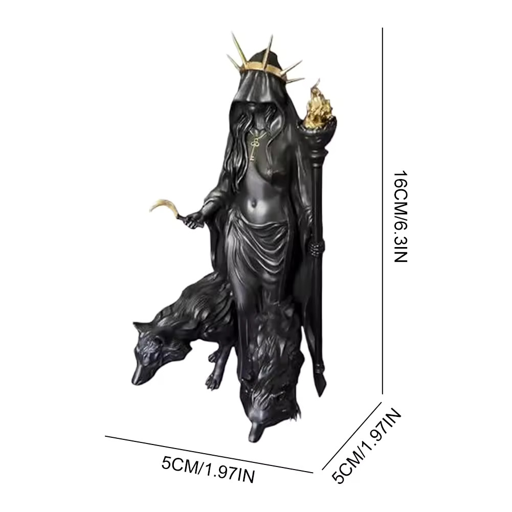 Halloween Hecate Witch Statue Greek Goddess Figurine Resin Sculpture Home Decor