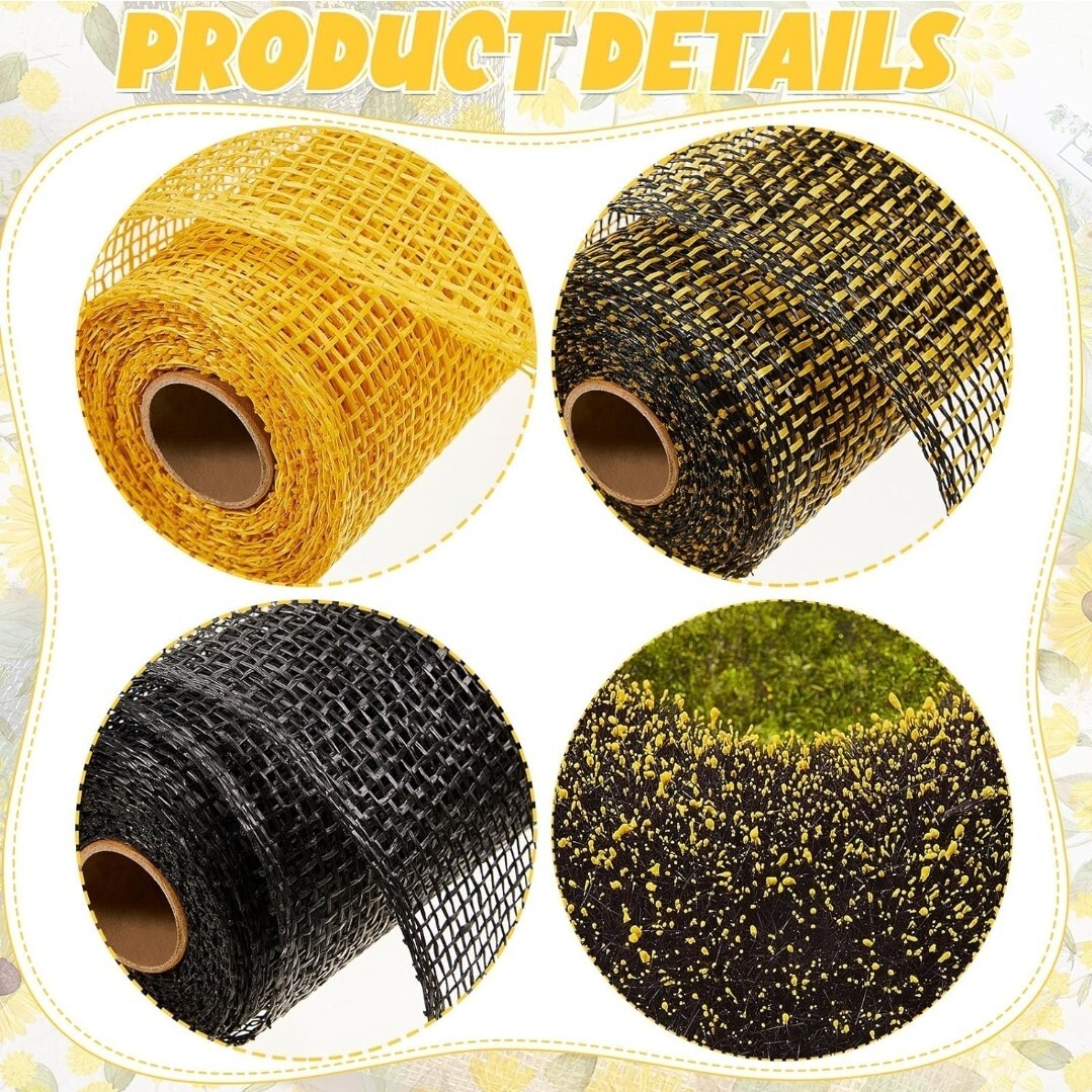 20 Pcs Poly Burlap Mesh and Disc Florets of Sunflower Center NEW