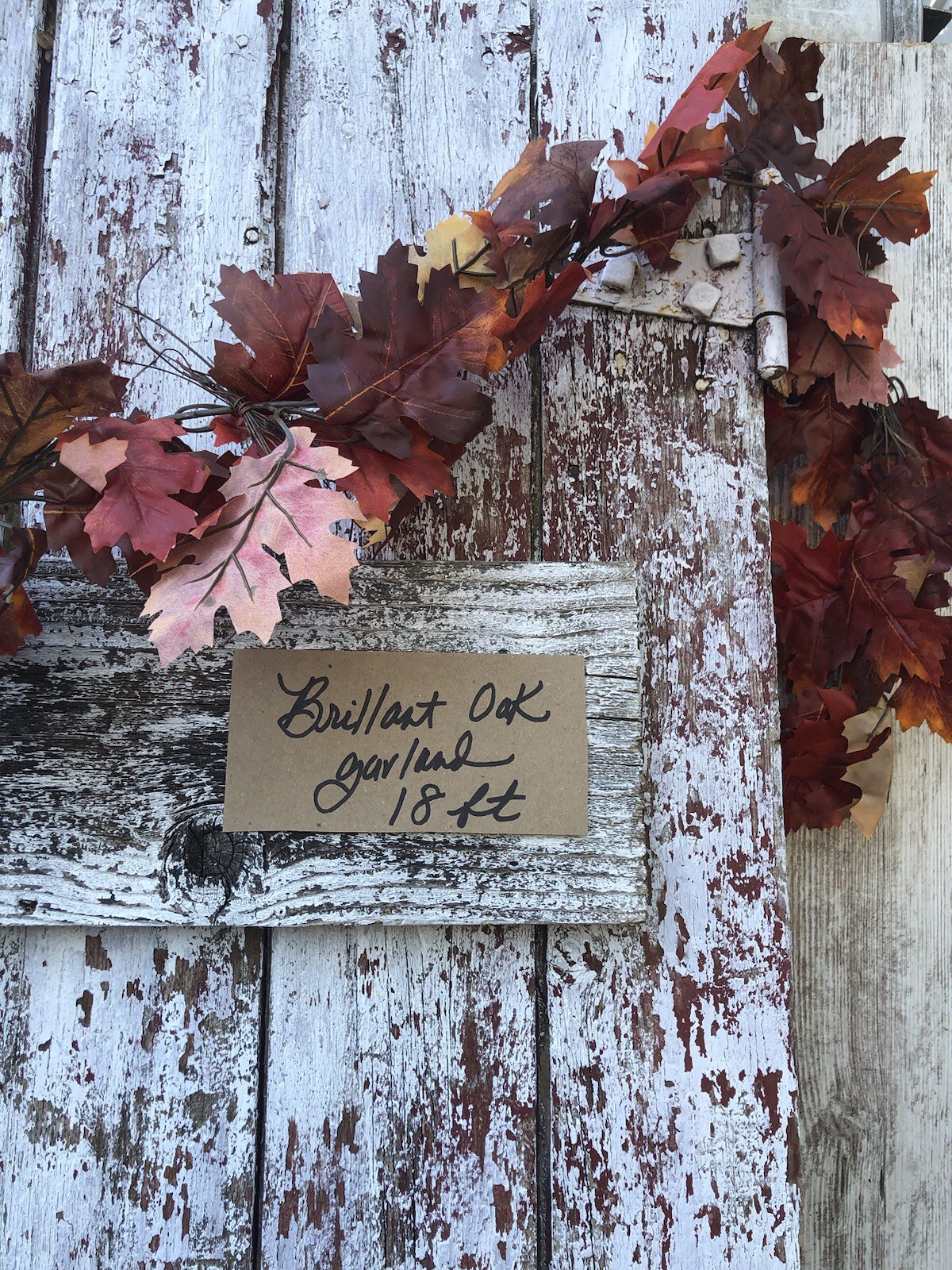 Brilliant Oak Fall Leaf Garland 18 FT Autumn Artificial Fall Leaves Wedding