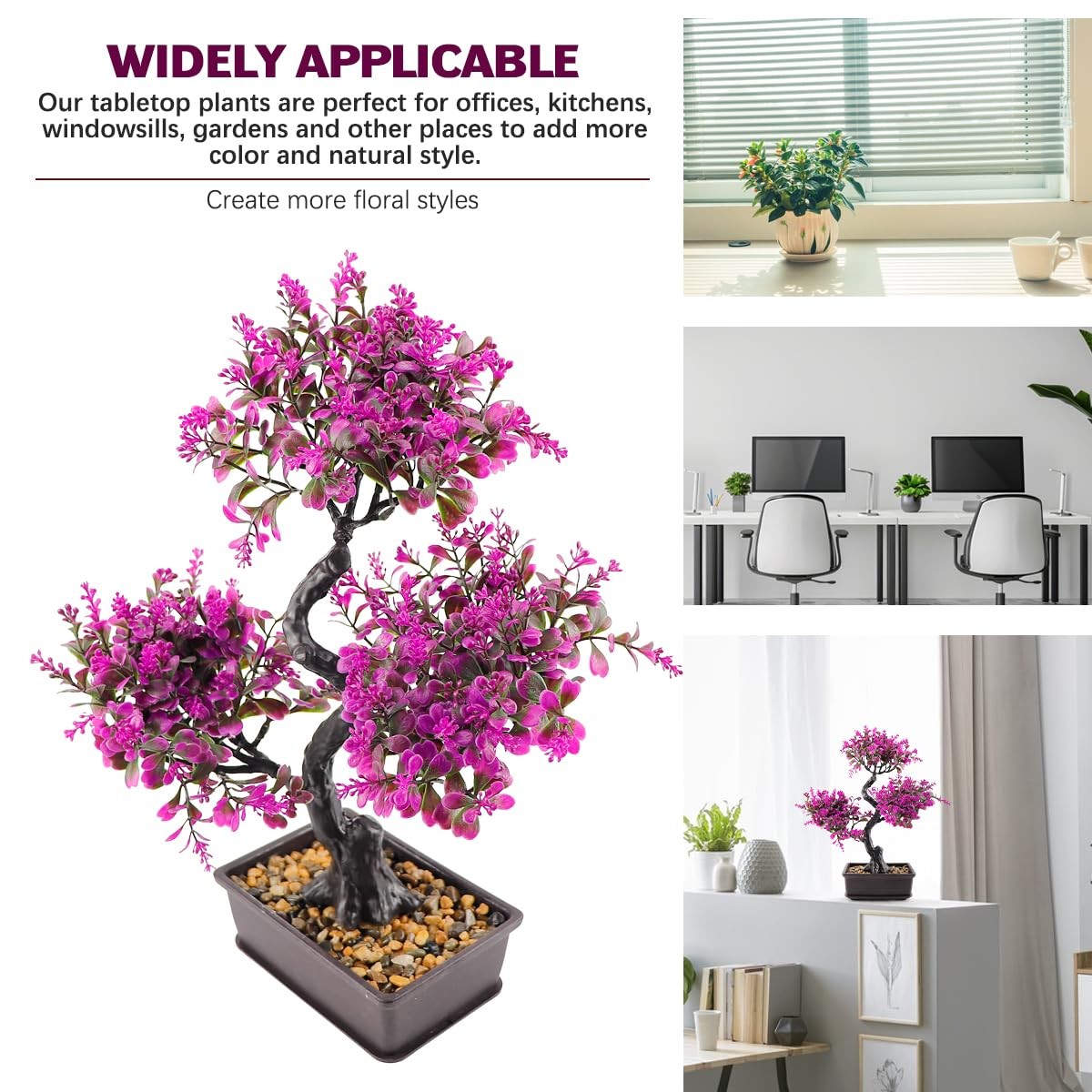 Artificial Bonsai Tree，Fake Plants Lifelike Plastic Bonsai Plant Simulation G…
