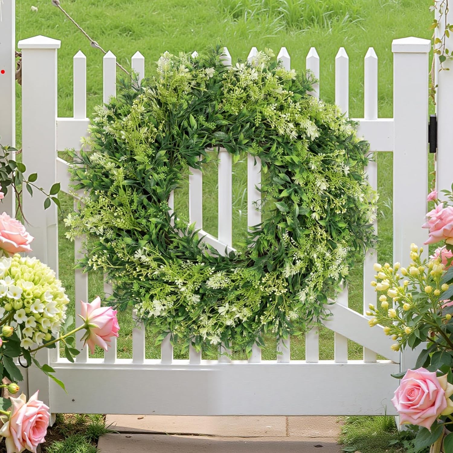 28 Inch Large Artificial Eucalyptus Wreath for Front Door Home Decor Greenery…