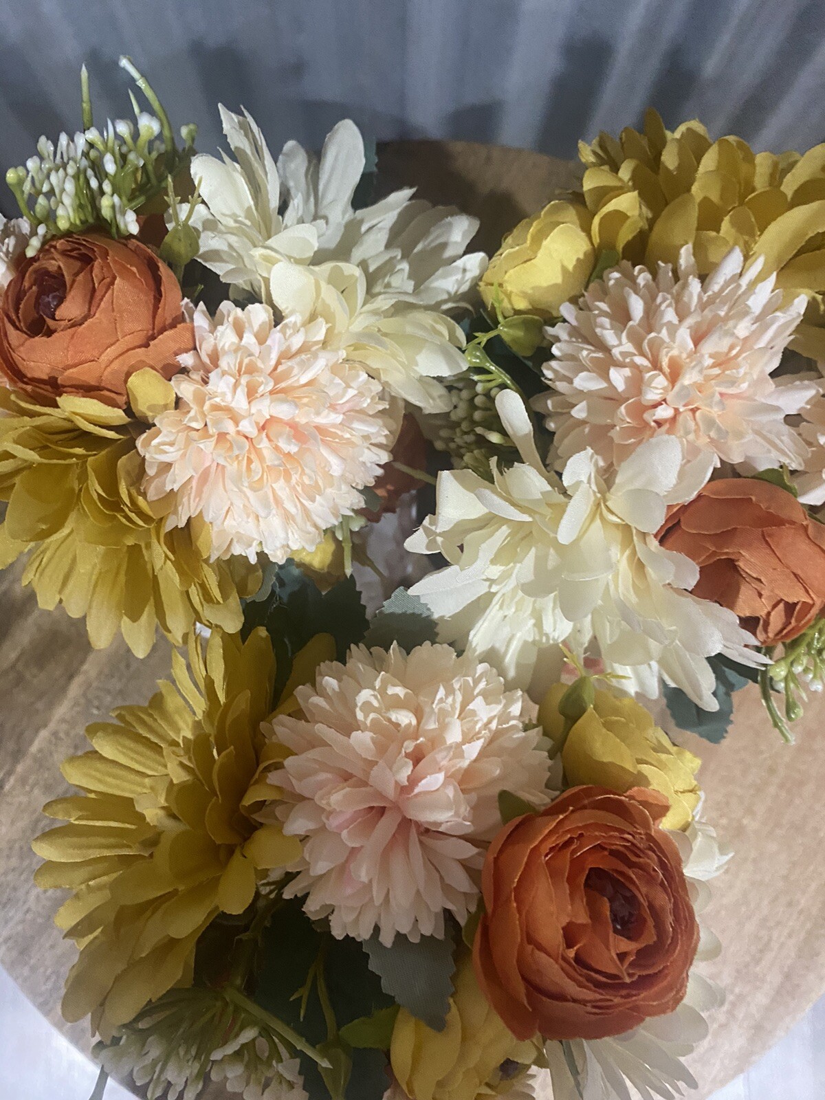 Autumn Fall Décor Flowers Pumpkins. & Garland Floral Arrangement Gift Set
