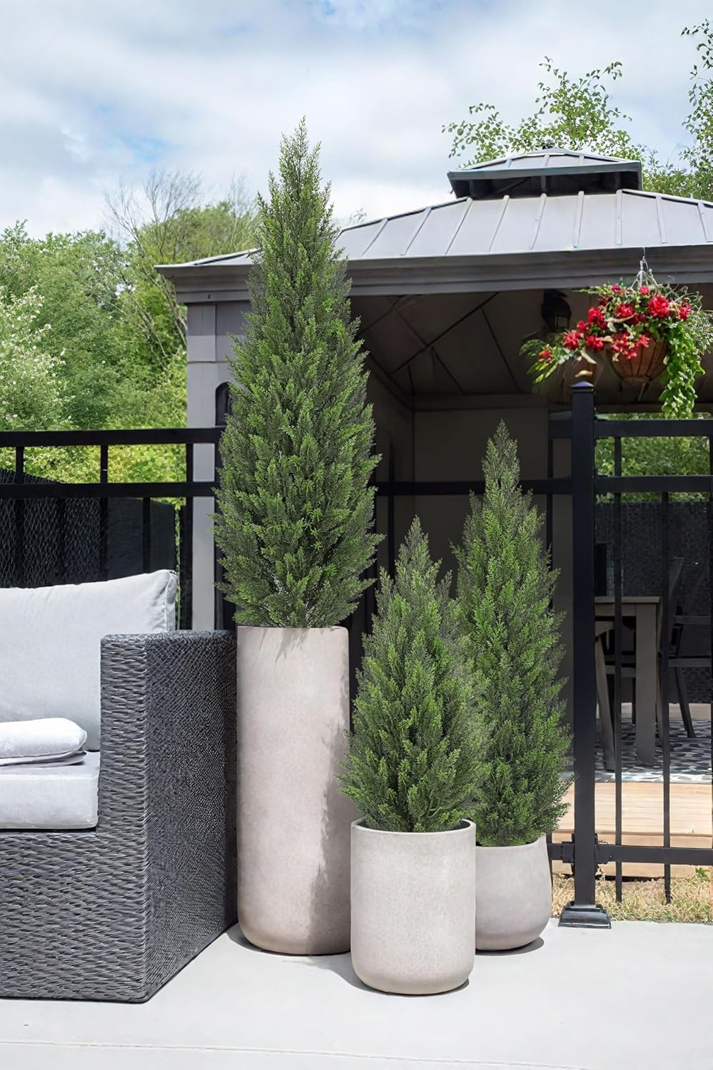 5FT Artificial Cedar Topiary Trees Set of 2 – Realistic Faux Cypress
