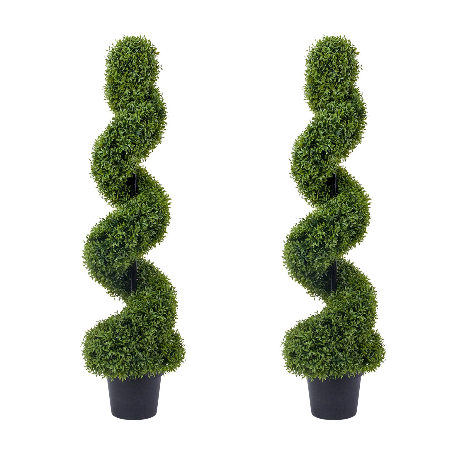 2pcs 120cm Artificial Topiary Tree Faux Spiral Topiary Tree Outdoor Fake Plant