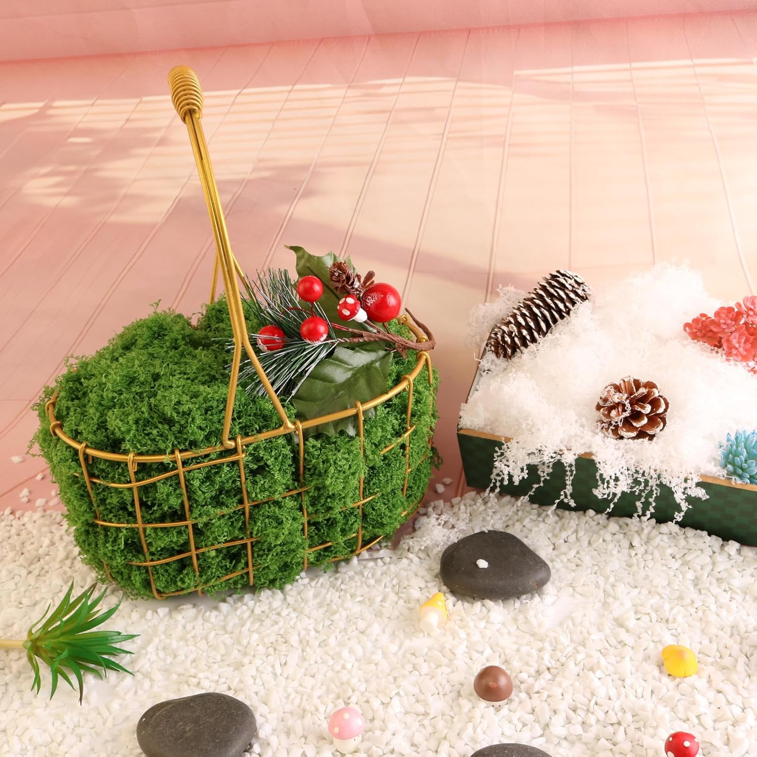 Green Simulated Moss Forest Filamentous Artificial Grass F Landscape Production