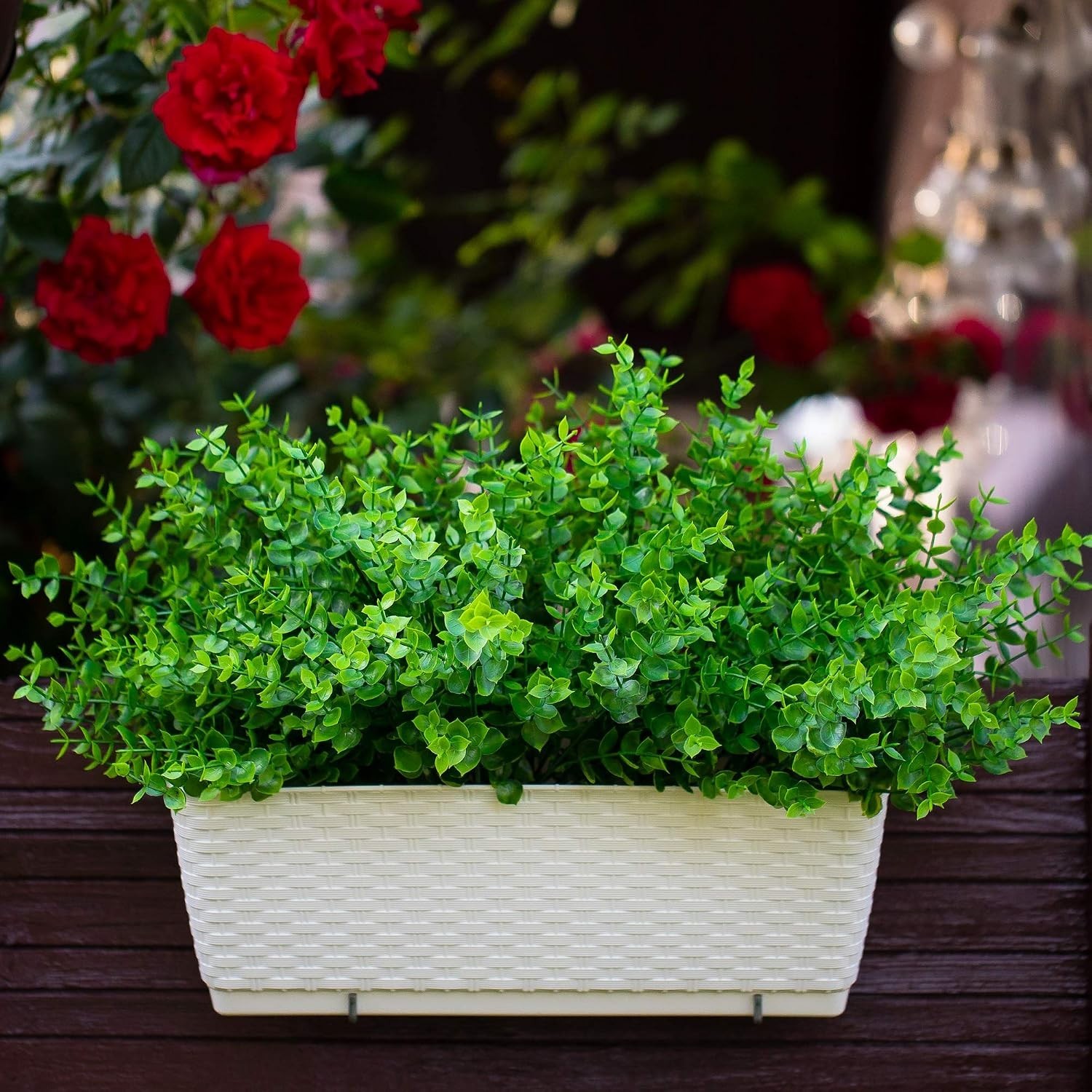 Fake Plants Flowers Outdoor Artificial Shrubs – 16 Bundles UV Resistant No Fa…