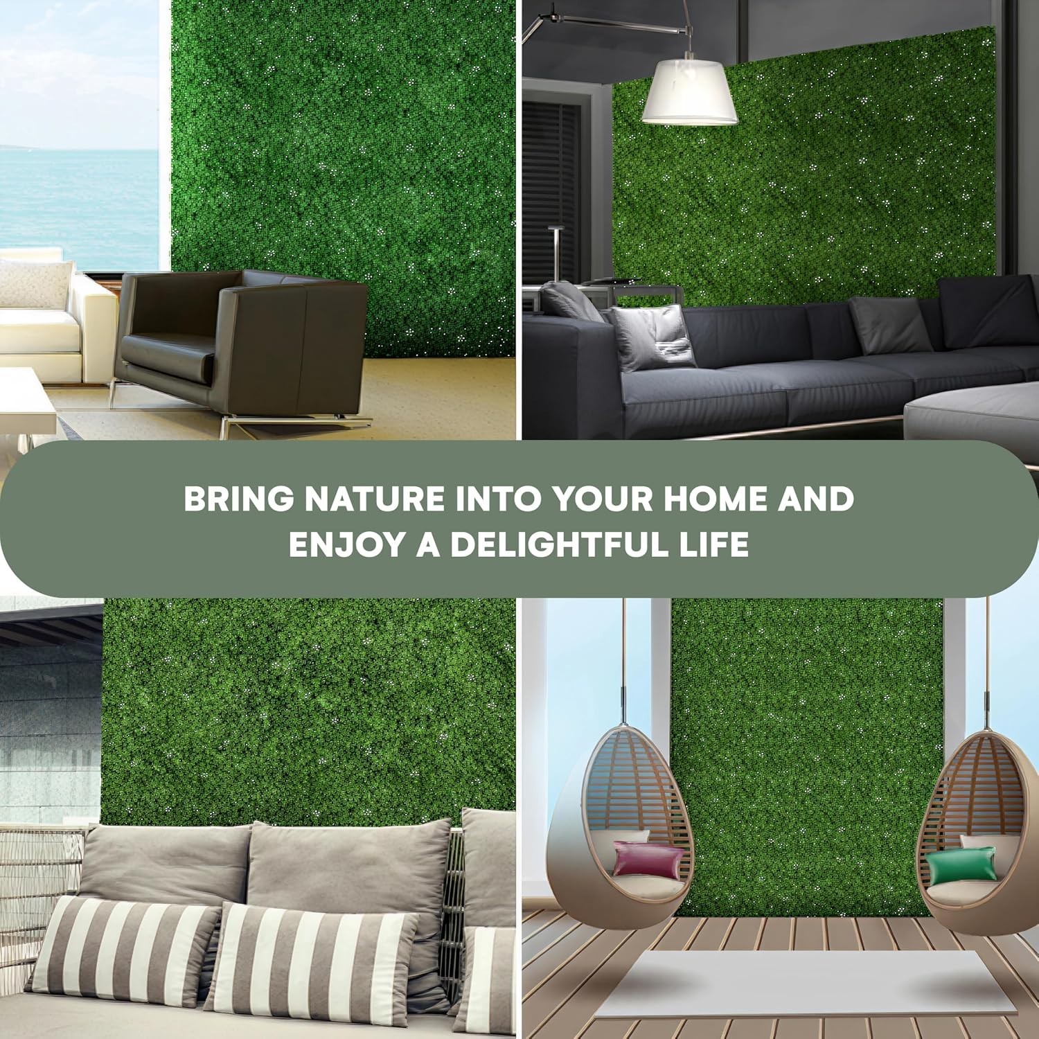 Artificial Boxwood Hedge Panels Greenery Wall Decor Indoor Outdoor Pack of 6