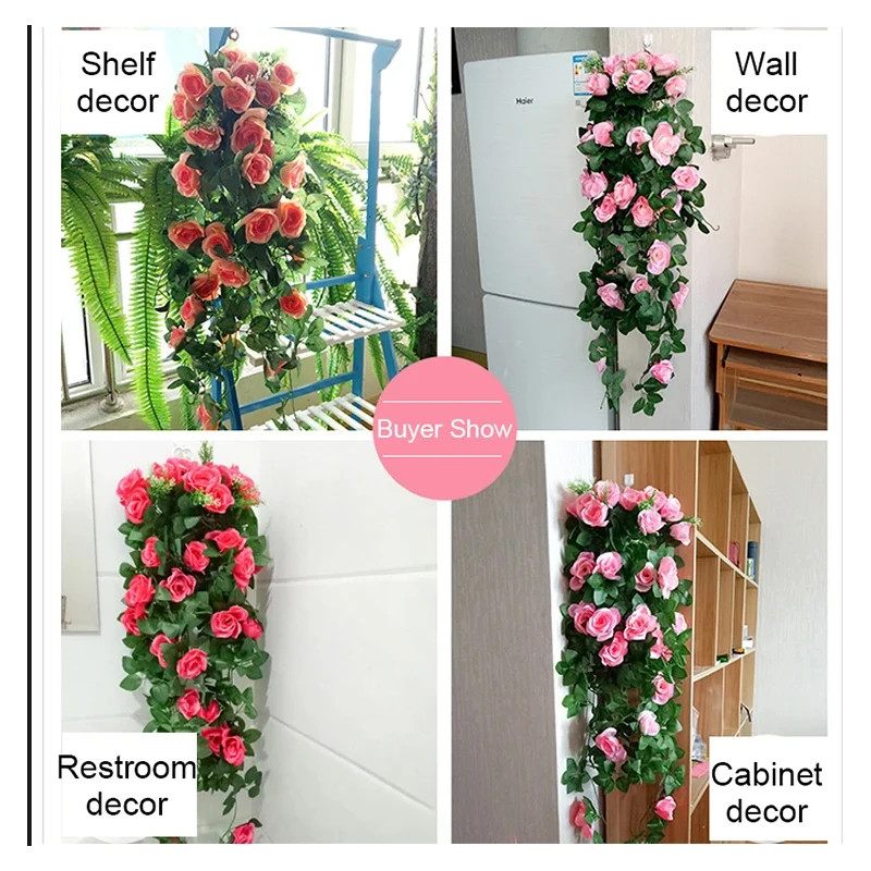 80/90cm Artificial Violet Hanging Flowers Wall Decor Silk Flower Vines For Home