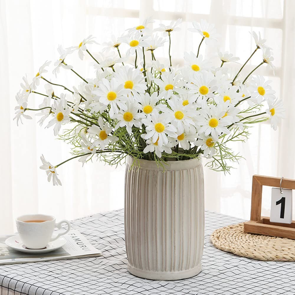 Artificial Flowers10 Bundles Artificial Daisy Flowers 20.5″ High Small Daisy …