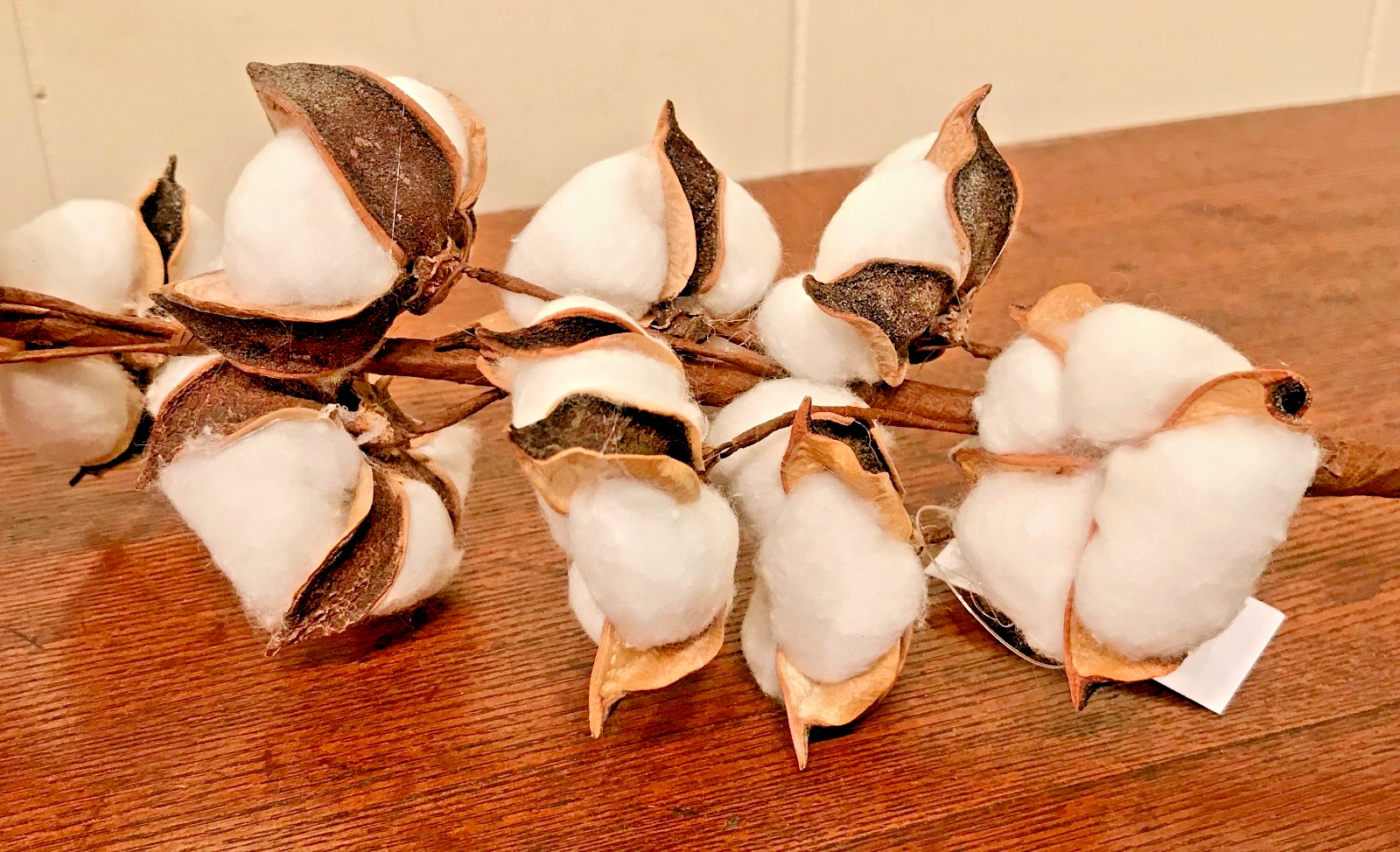 12 Cotton Boll Stem Spray Branch Country Farmhouse Decor 28″ New Flower Arrange