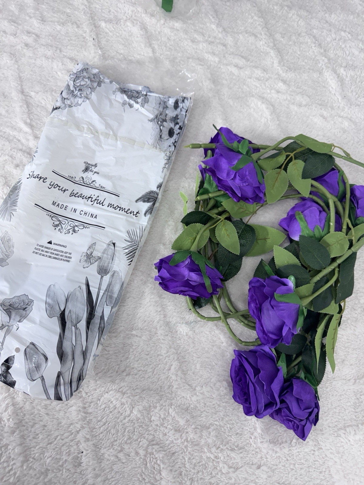 Pkg of 10 Pcs Artificial Flowers, Purple, Decoration, Approx 20″, NEW Roses