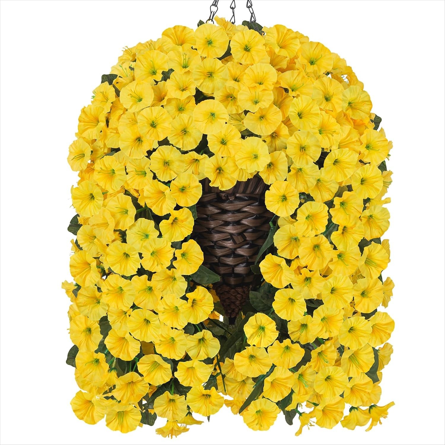 Yellow Morning Glory Hanging Flowers Basket