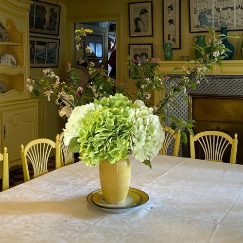 Hydrangea Artificial Flower Natural Lifelike Real 21 inch Dark/Light Green