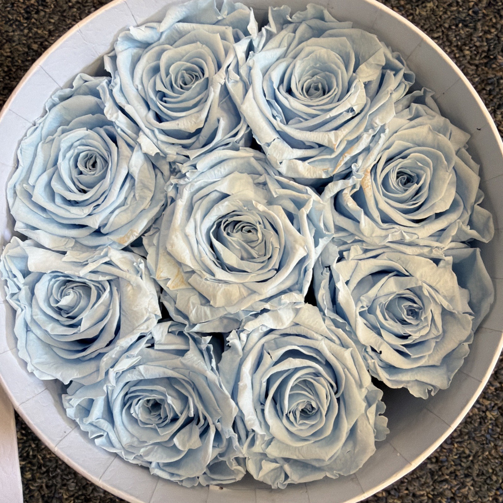 Preserved roses box of 9 blue eternal roses Le Panier de Fluers rose home decor