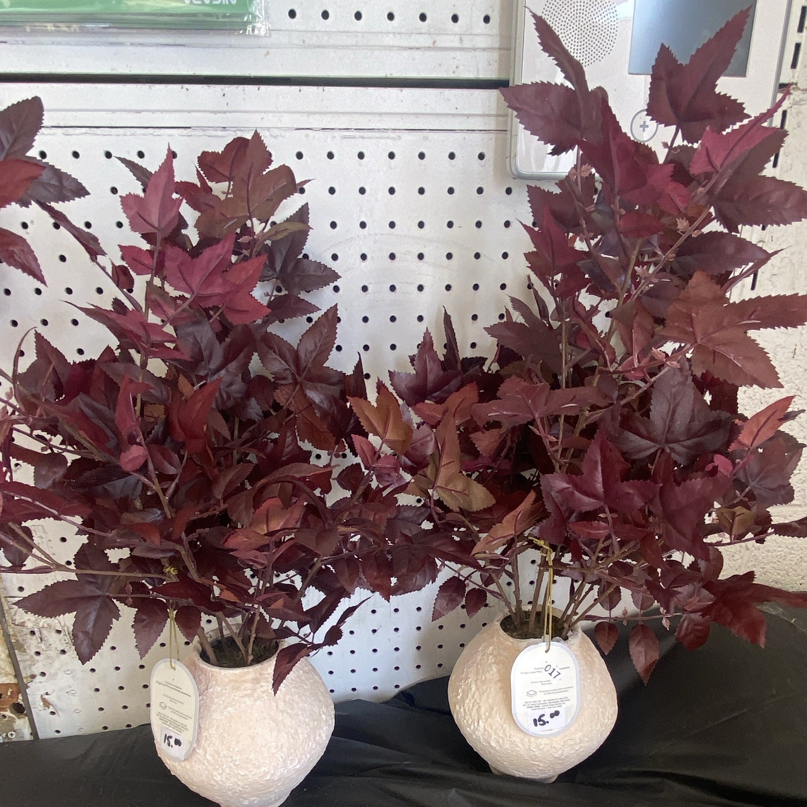 Artificial Red Floral Houseplant Arrangement & Centerpiece in Textured White Pot