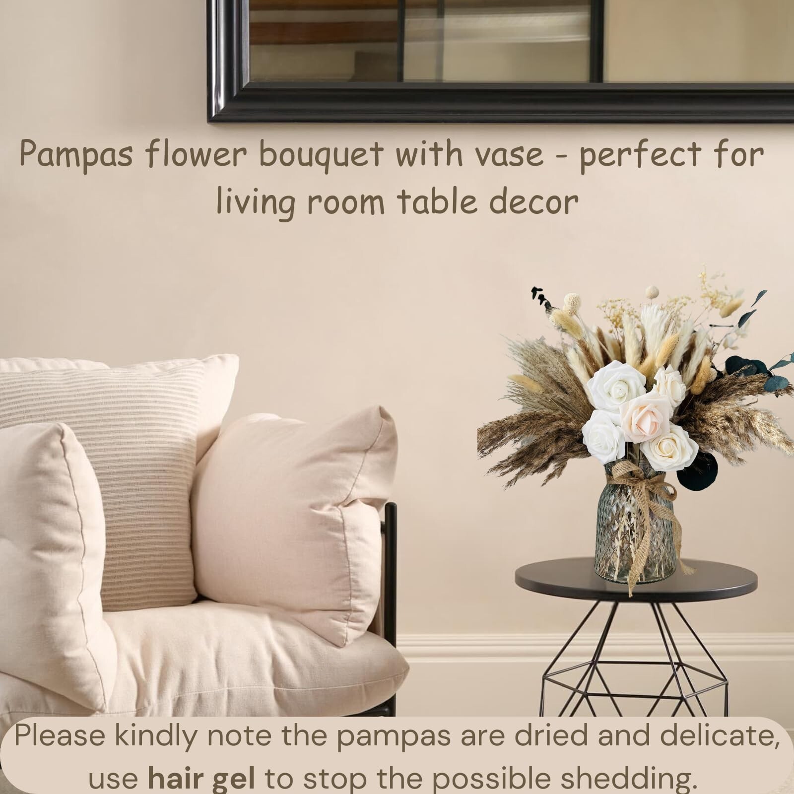 100pcs Artificial Flower Arrangements with Vase Included, Dining Table Center…