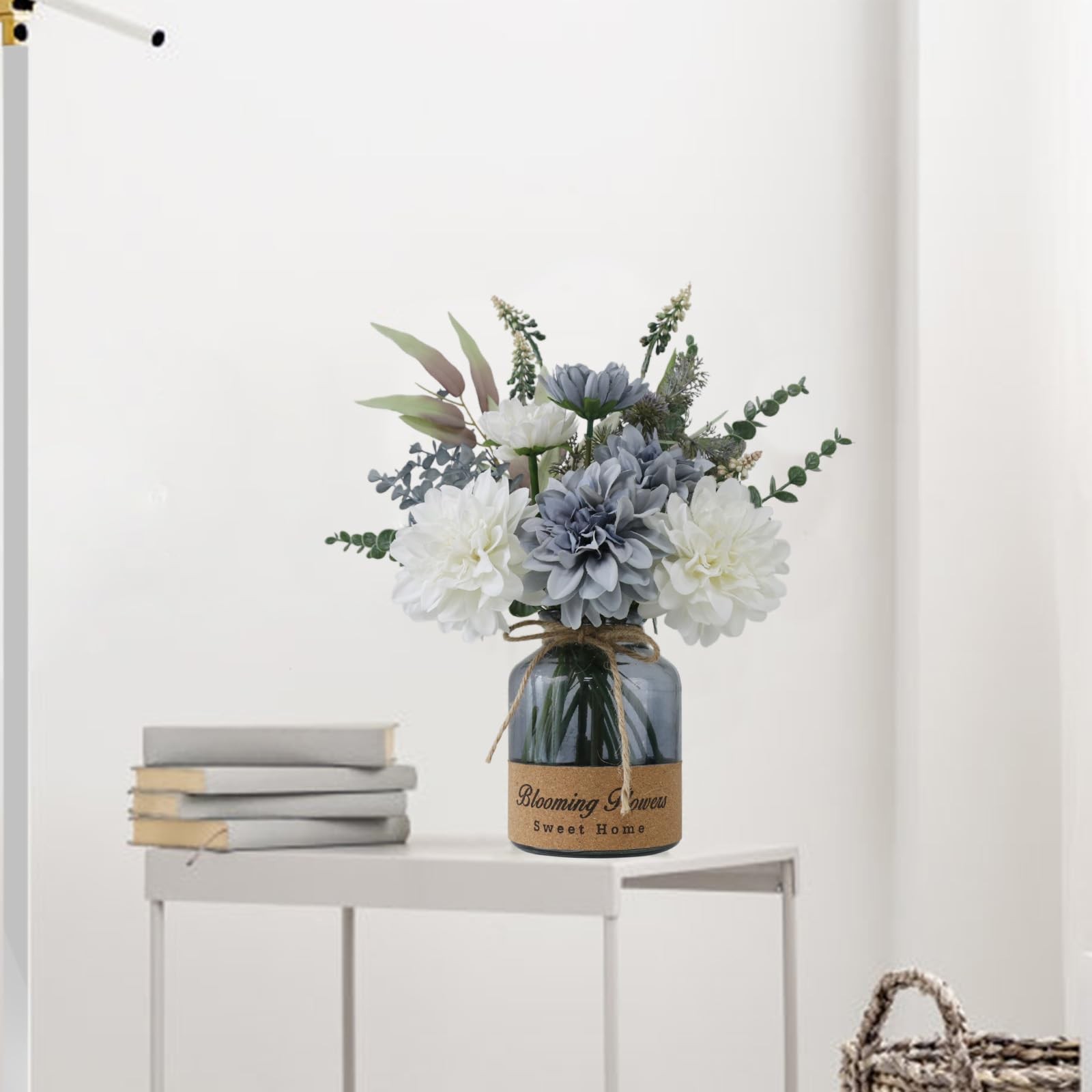 Silk Artificial Flowers in Vase, Fake Plant Arrangement, Centerpiece, Home Decor