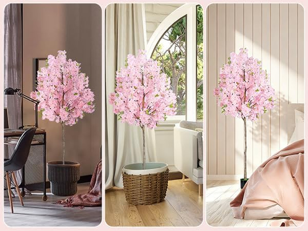 6FT Pink Artificial Cherry Blossom Tree for Home, Office & Wedding Decor