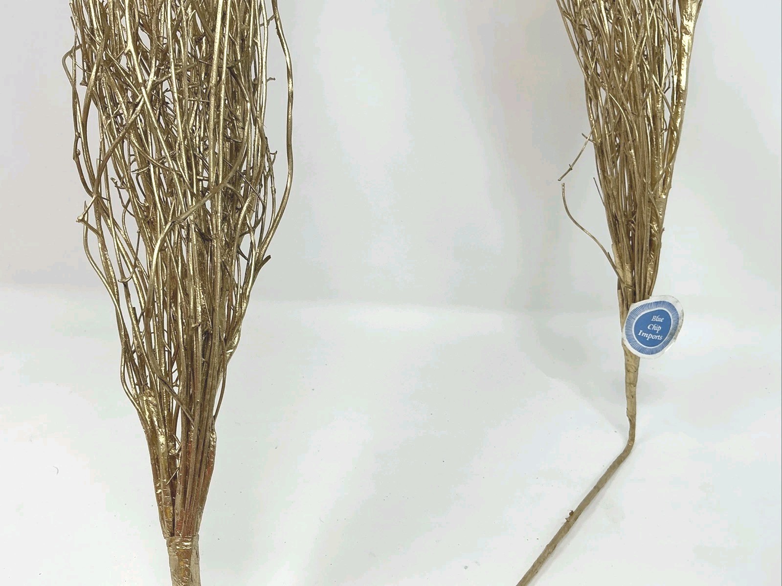 Twig Branch Floral Pick 30” L Gold Vase Basket Filler 3 Picks Blue Chip Imp. NOS